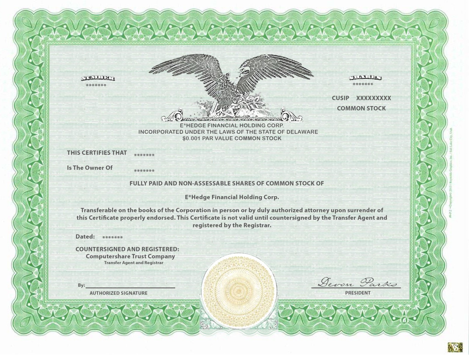 EX. 3.1 Form of Common Stock Certificate Of The Registrant.jpg