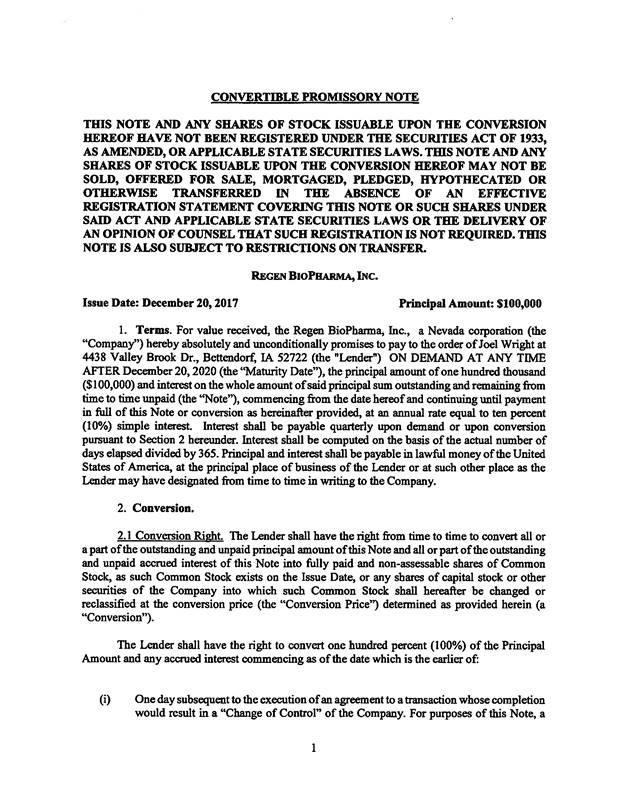 Z:\2024 OPERATIONS\EDGAR\09 SEPTEMBER\REGEN BIOPHARMA, INC\09-11-2024\Form 1-A\Draft\Production\Dont\ex18