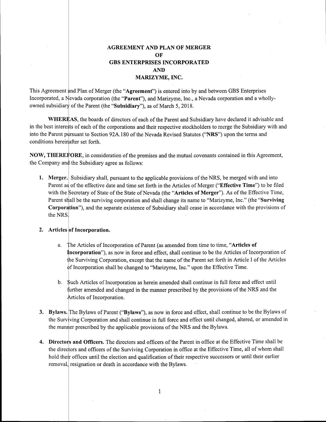 Exhibit 3.1.5 FILE STAMPED GBSX Marizyme NV Articles of Merger (3-21-18)_Page_07.jpg