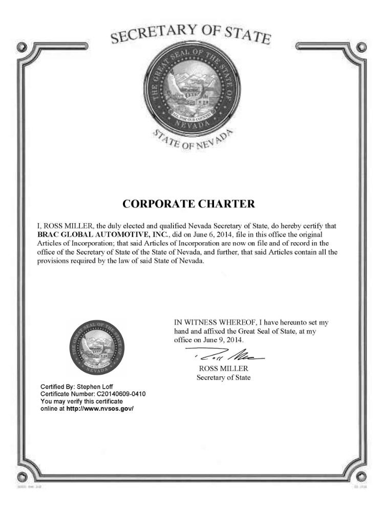 Articles of Incorporation