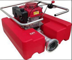 A red machine with a handle Description automatically generated
