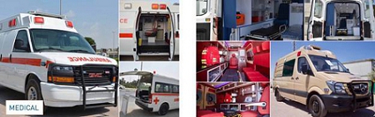 A collage of ambulances Description automatically generated