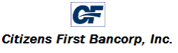 (CITIZENS FIRST BANCORP, INC. LOGO)