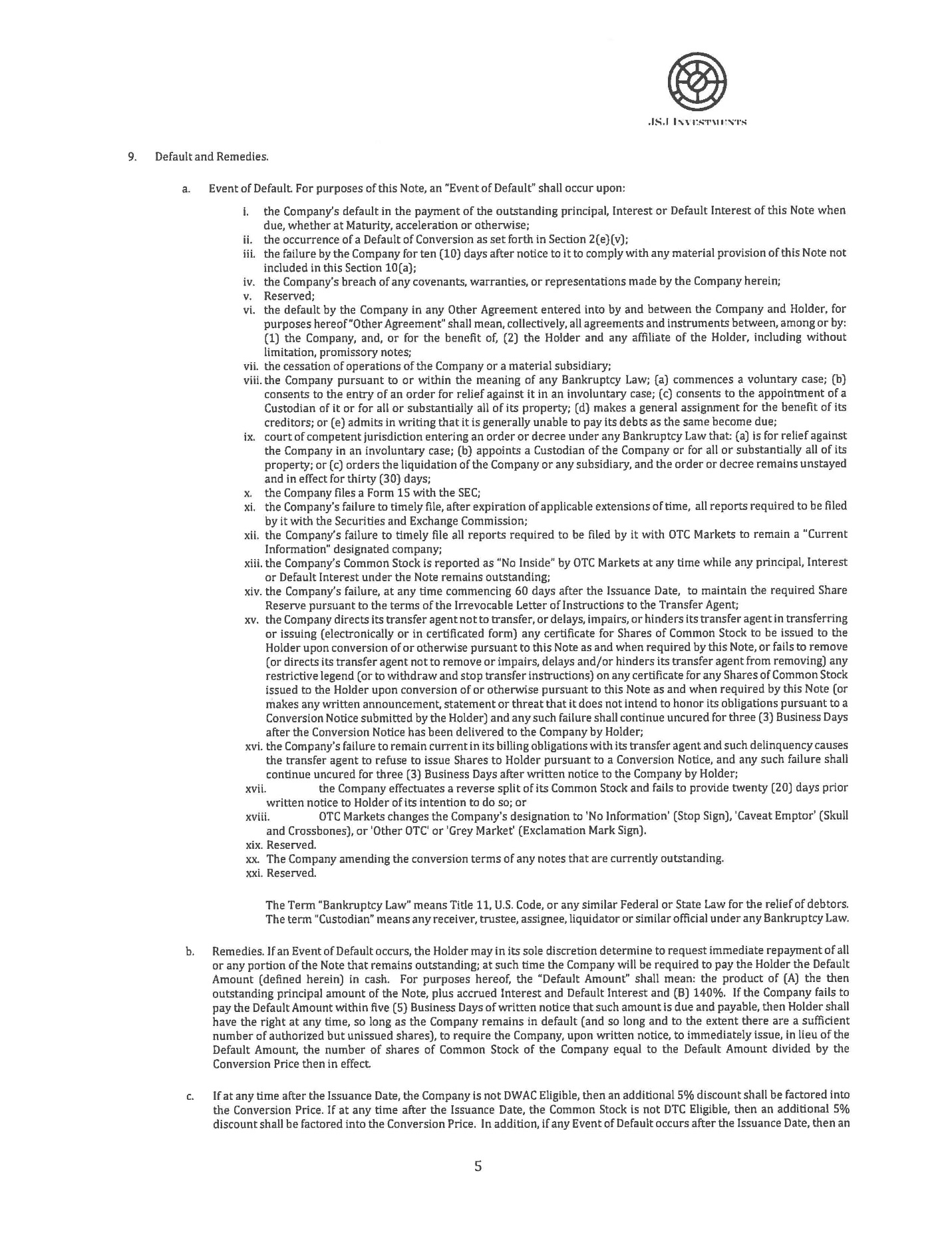 Exhibit 10.5 Northsight - Converetible Note $75K JSJ Partners Execution Copy 09-19-18_Page_05.jpg