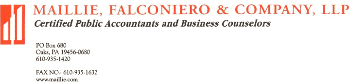 (MAILLIE FALCONIERO & COMPANY LLP LOGO)