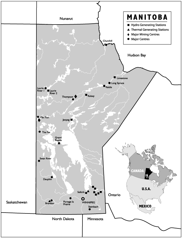 (MAP OF THE PROVINCE OF MANITOBA)