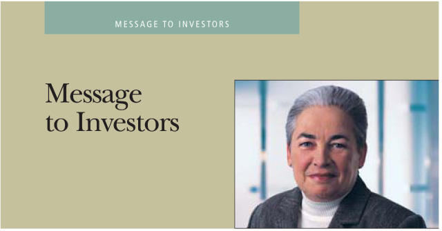 (MESSAGE TO INVESTORS HEADER)