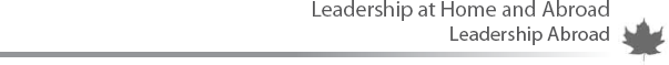 (LEADERSHIP AT HOME AND ABROAD LEADERSHIP ABROAD LOGO)