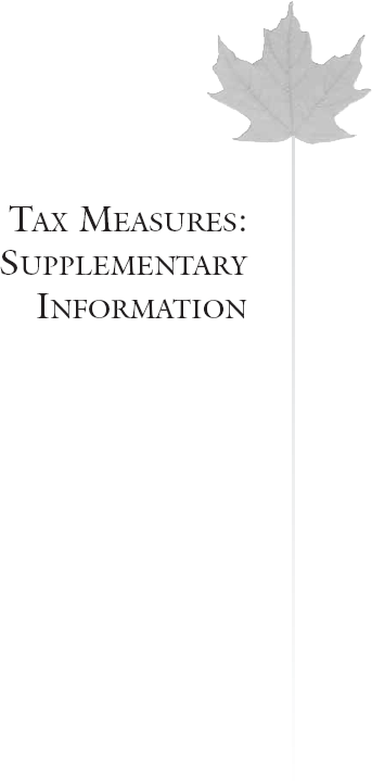 (TAX MEASURES: SUPPLEMENTARY INFORMATION)