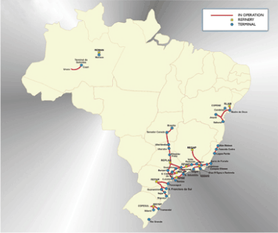 (CRUDE OIL AND OIL PRODUCTS PIPELINES MAP)