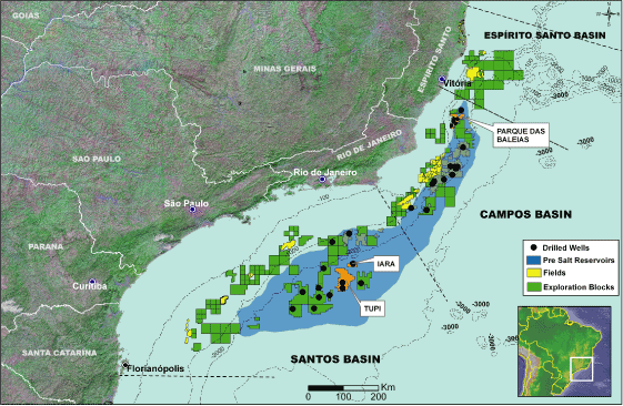 map of pre-salt reservoirs