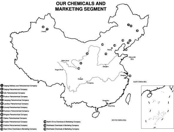 (CHEMICALS AND MARKETING SEGMENT MAP)