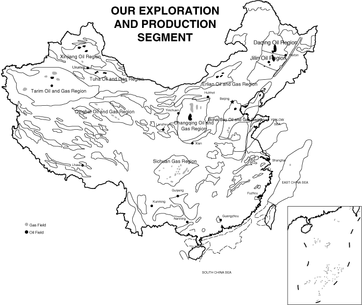 (EXPLORATION AND PRODUCTION SEGMENT MAP)