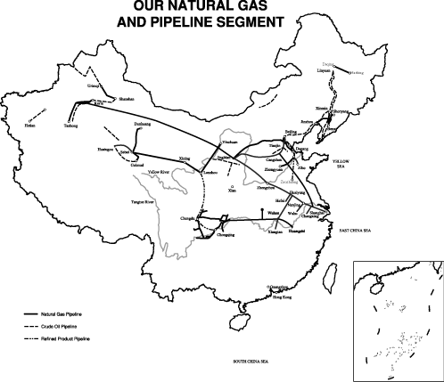(NATURAL GAS AND PIPELINES SEGMENT MAP)