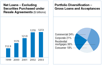 (NET LOANS AND PORTFOLIO DIVERSIFICATION GRAPH AND CHART)