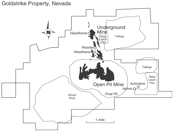 (GOLDSTRIKE PROPERTY, NEVADA MAP)
