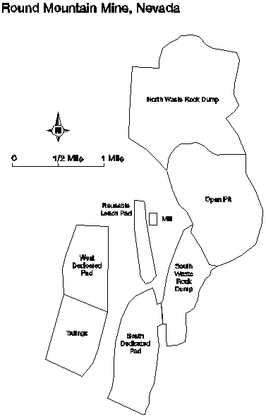 (ROUND MOUNTAIN MINE, NEVADA MAP)