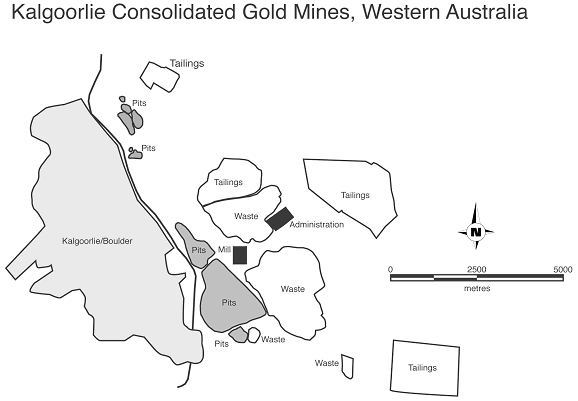 (KALGOORLIE CONSOLIDATED GOLD MINES, WESTERN AUSTRALIA MAP)