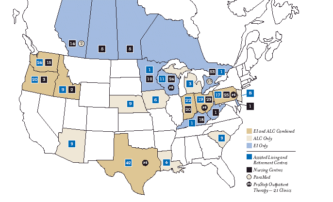 (EXTENDICARE AT-A-GLANCE MAP)