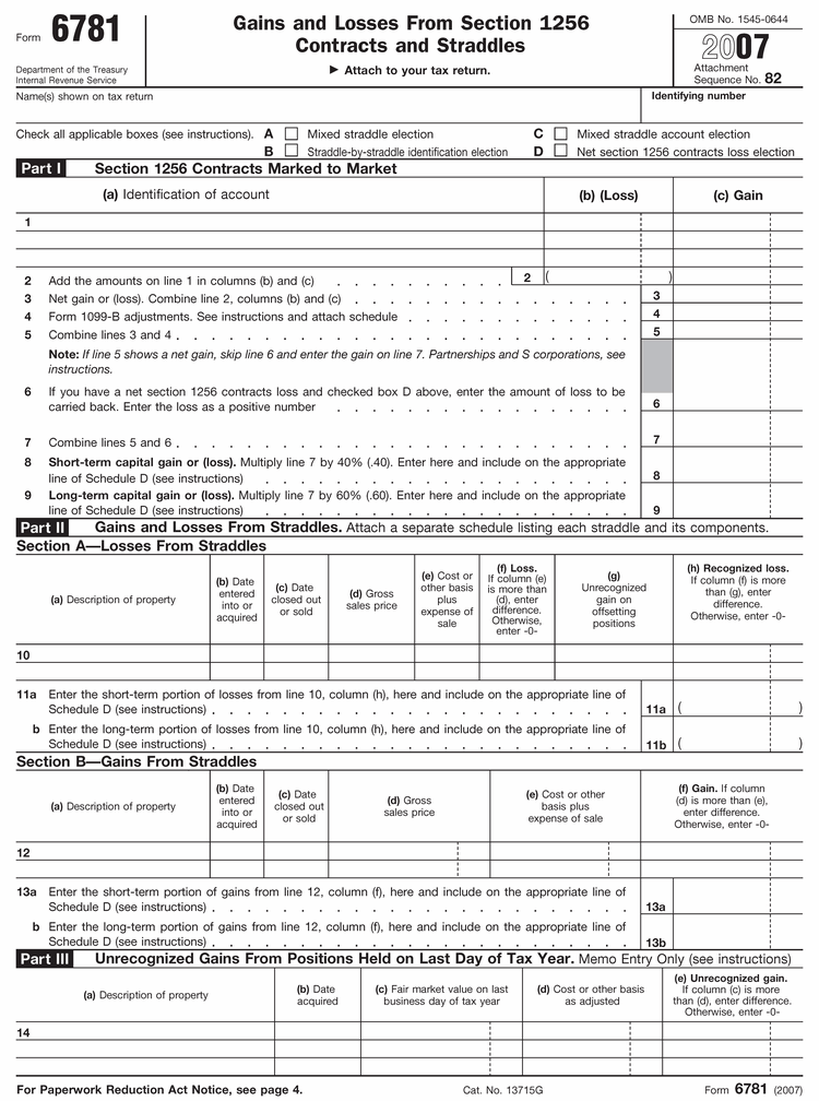 (FORM 6781 PAGE 1)