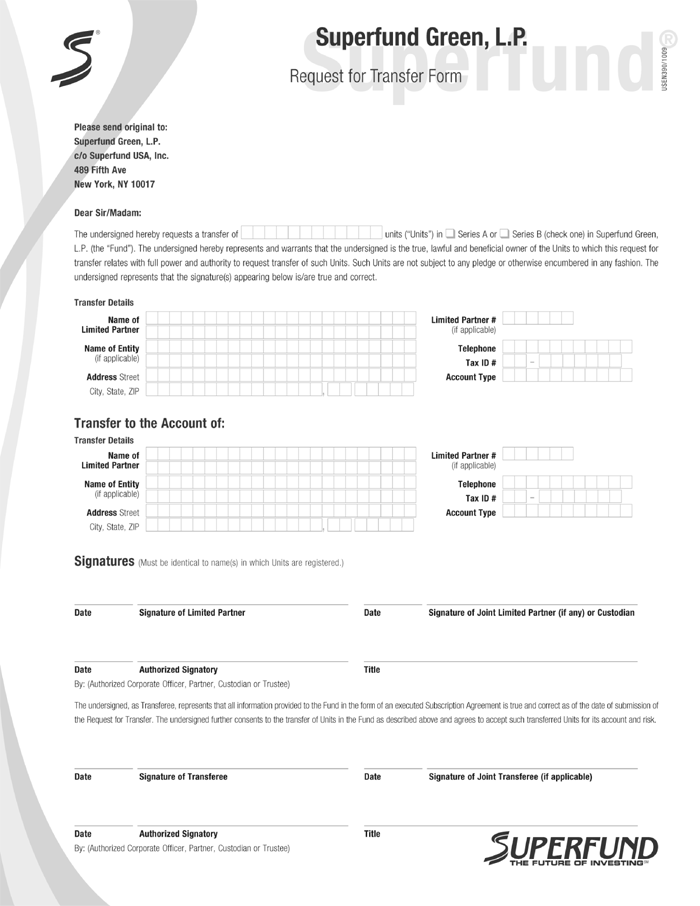 (REQUEST FOR TRANSFER FORM)