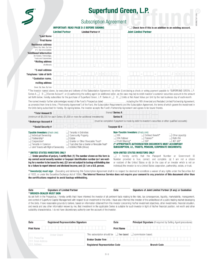 (SUPERFUND GREEN, L.P. LOGO)