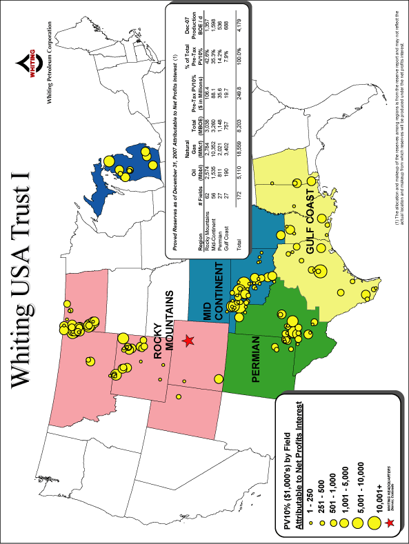 (Whiting USA Trust I map)