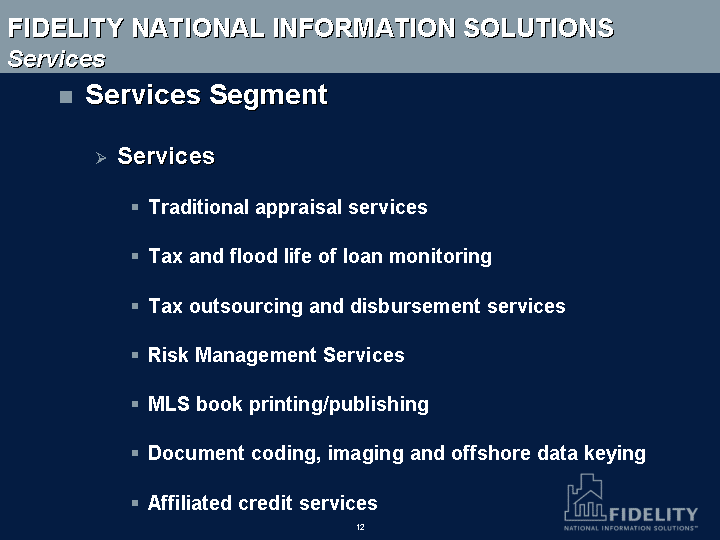 (SERVICES CONTINUED)