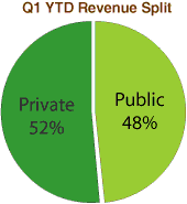 (Q1 YTD Revenue Split Chart)