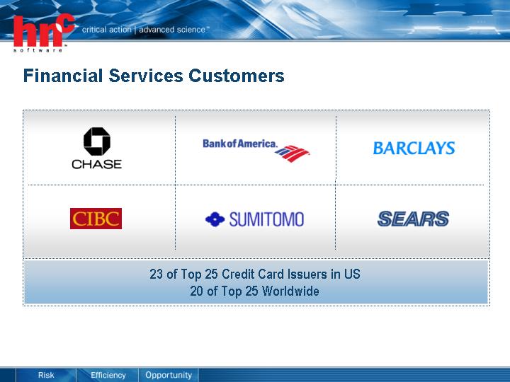 (FINANCIAL SERVICES CUSTOMERS)