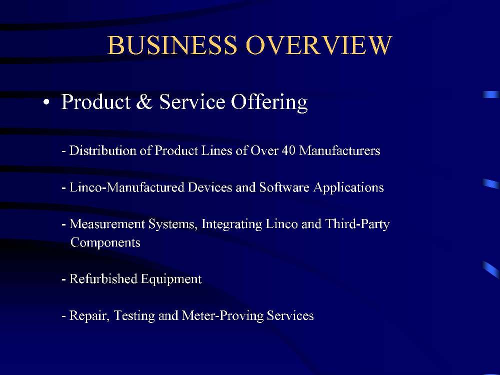 Linco Measurement Overview 2009