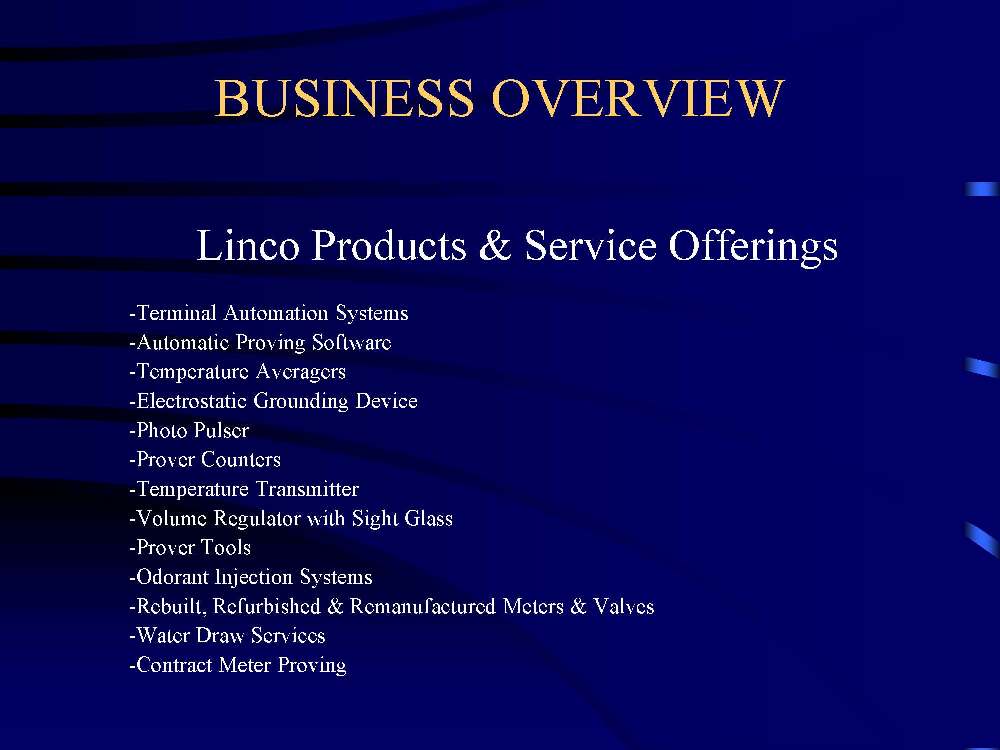 Linco Measurement Overview 2009