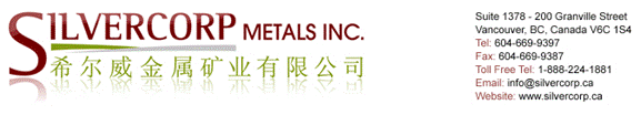 (SILVERCORP METALS INC. GRAPHIC)