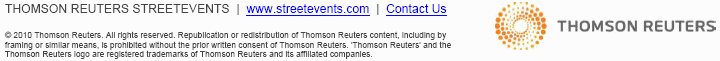 (THOMSON REUTERS STREETEVENTS FOOTER)