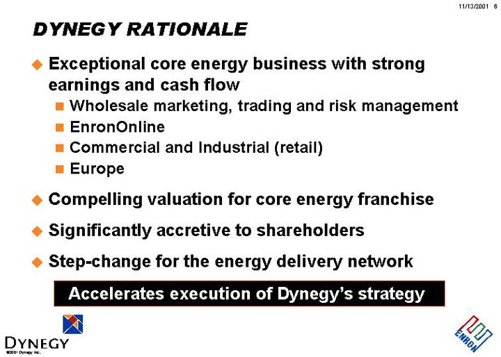 (DYNEGY RATIONALE)