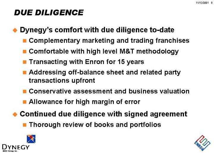 (DUE DILIGENCE)