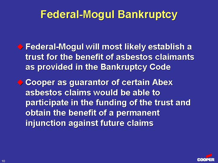 (FEDERAL-MOGUL BANKRUPTCY)