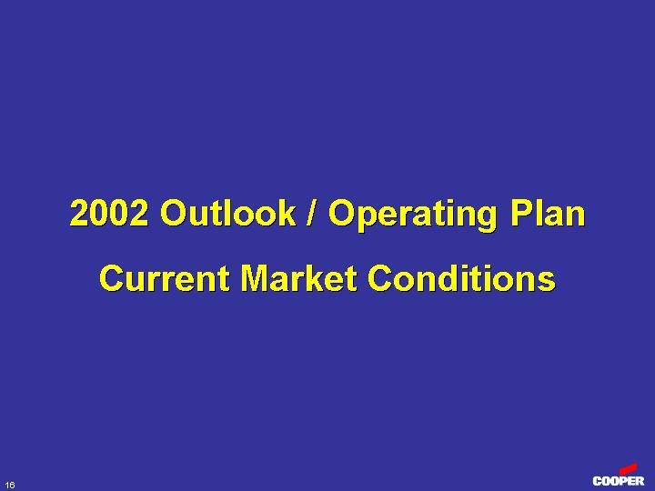 (2002 OUTLOOK/OPERATING PLAN CURRENT MARKET CONDITIONS)