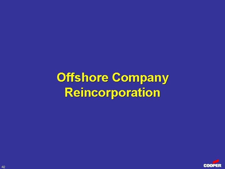 (OFFSHORE COMPANY REINCORPORATION)