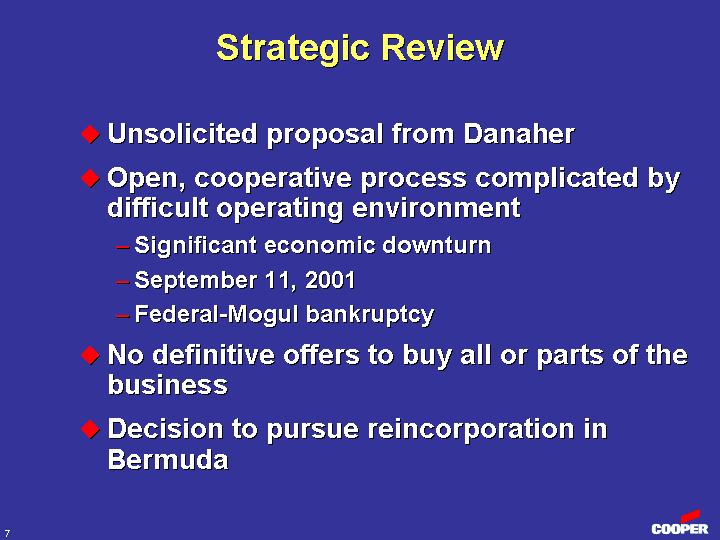 (STRATEGIC REVIEW)