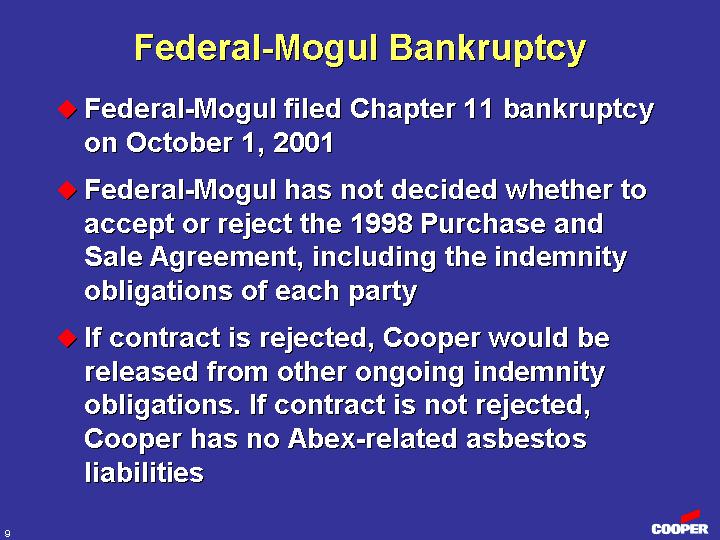 (FEDERAL-MOGUL BANKRUPTCY)