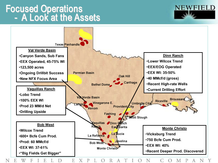 (FOCUSED OPERATIONS - A LOOK AT THE ASSETS)