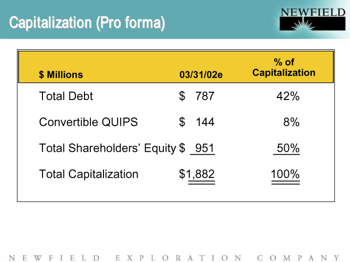 (CAPITALIZATION (PRO FORMA))