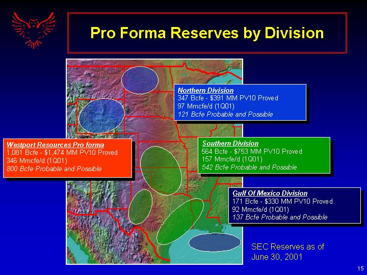 (PRO FORMA RESERVES BY DIVISION)