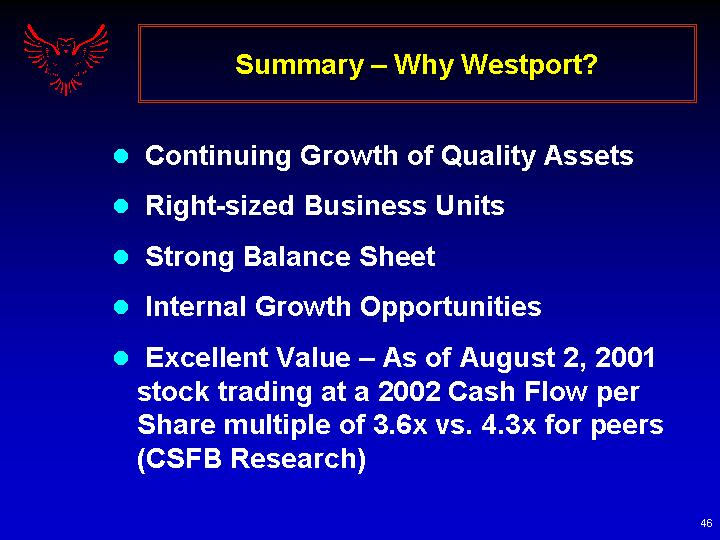 (SUMMARY - WHY WESTPORT)