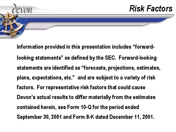 (RISK FACTORS)