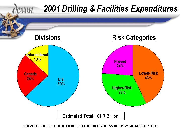 (2001 DRILLING & FACILITIES EXPENDITURES)