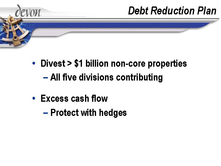 (DEBT REDUCTION PLAN)