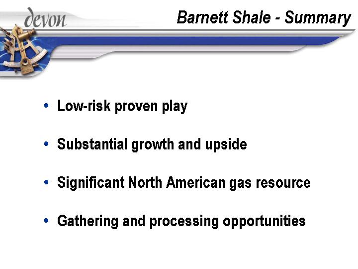 (BARNETT SHALE – SUMMARY)