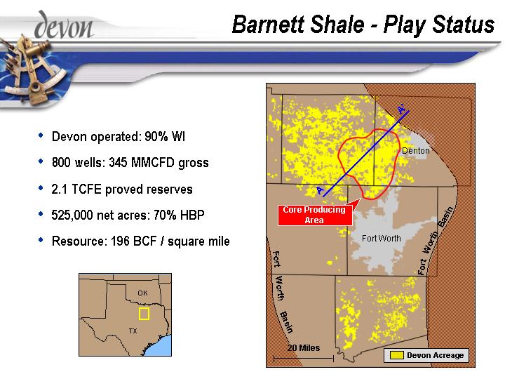 (BARNETT SHALE – PLAY STATUS)